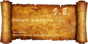 Váradi Boglárka névjegykártya